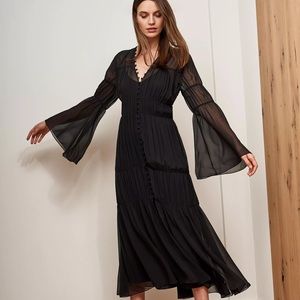 La Ligne Left Bank Silk Bell Sleeve Dress S NWT